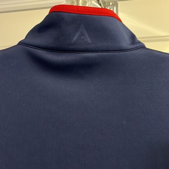 Antigua Men’s Navy Long Sleeve Mock Neck Golf Pullover- Large - Picture 9 of 12